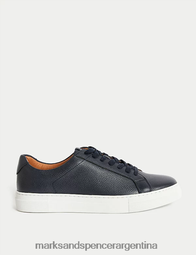 Marks & Spencer hombres Zapatillas de piel con cordones y pies frescos. ropa Armada 46VL6222