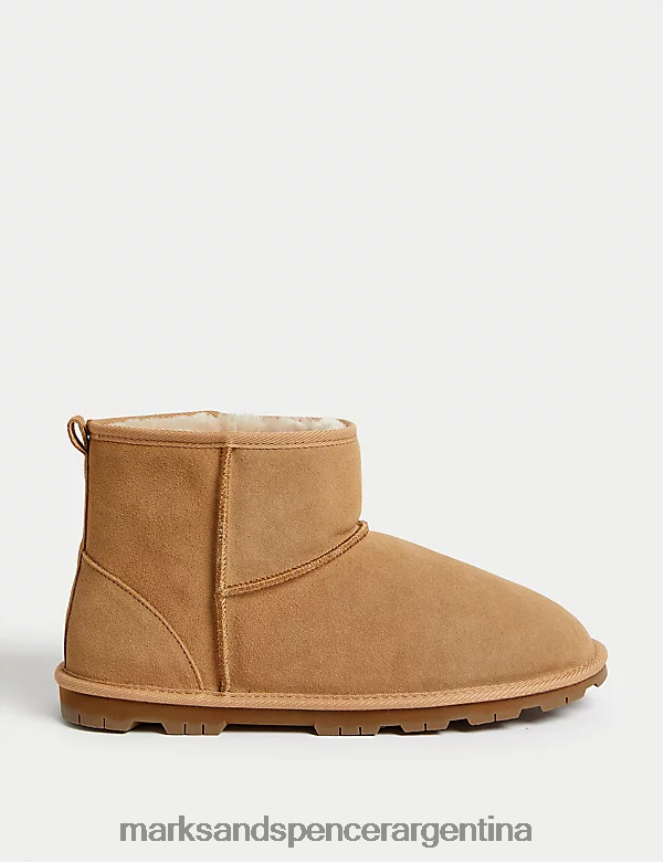 Marks & Spencer hombres botas tipo zapatilla de gamuza calzado bronceado suave 46VL7502