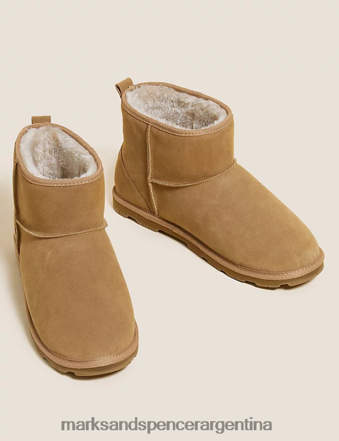 Marks & Spencer hombres botas tipo zapatilla de gamuza calzado bronceado suave 46VL7502