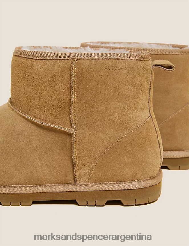 Marks & Spencer hombres botas tipo zapatilla de gamuza calzado bronceado suave 46VL7502