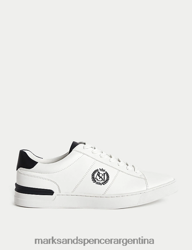 Marks & Spencer hombres zapatillas con cordones calzado blanco 46VL4880