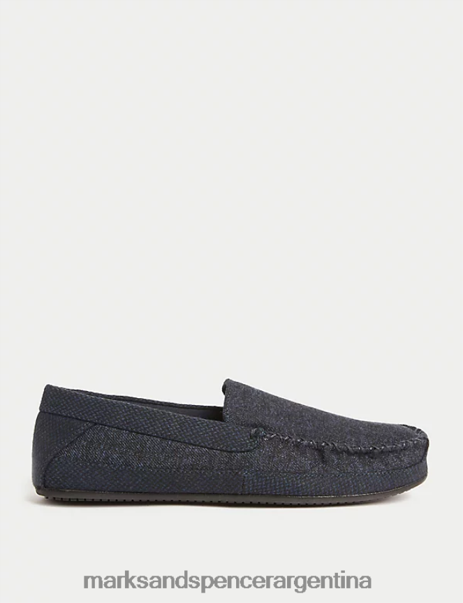 Marks & Spencer hombres zapatillas tipo mocasín calzado Armada 46VL6196