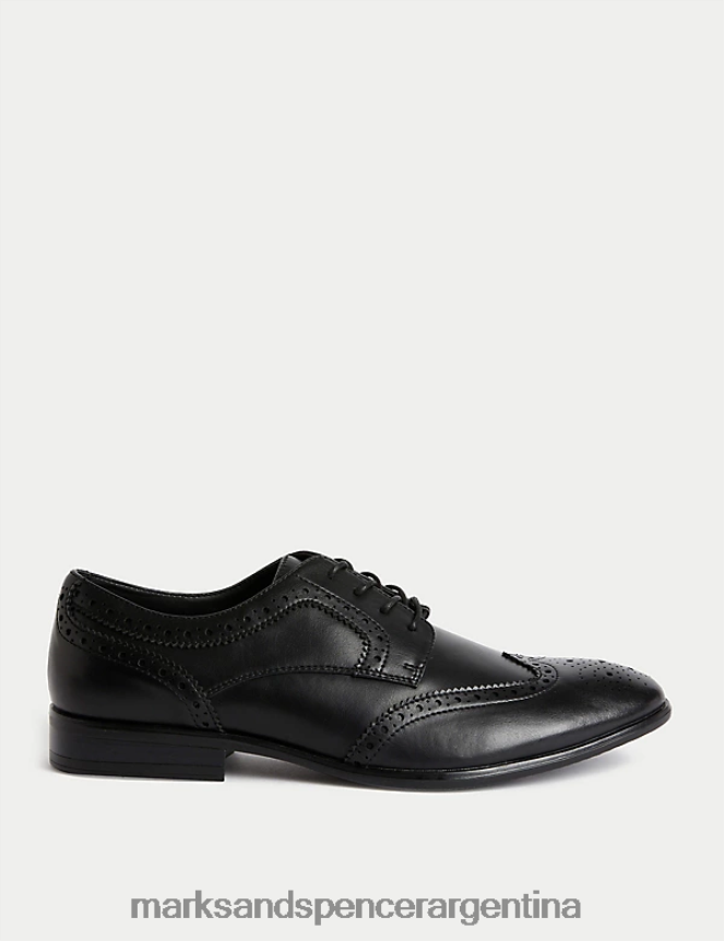 Marks & Spencer hombres zapatos brogue calzado negro 46VL6338