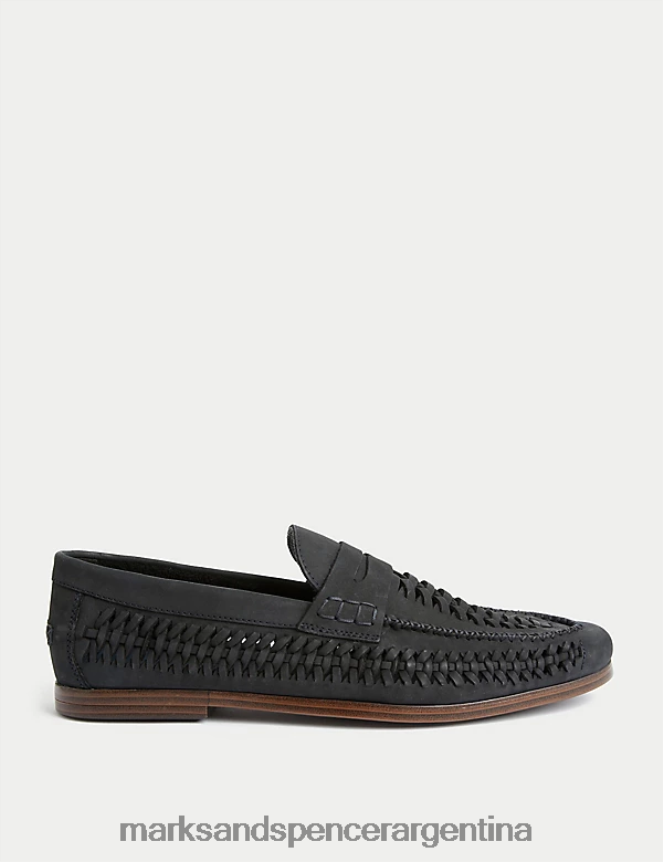 Marks & Spencer hombres mocasines de cuero calzado Armada 46VL5478