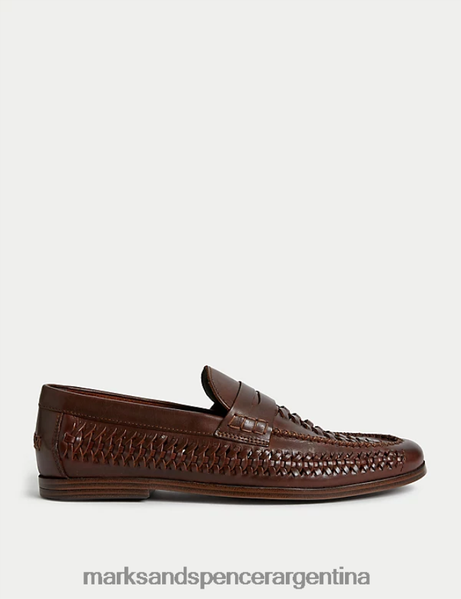 Marks & Spencer hombres mocasines de cuero calzado marrón 46VL5052