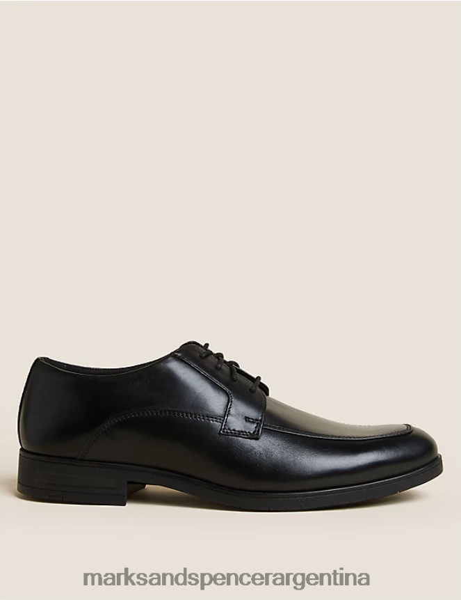 Marks & Spencer hombres zapatos derby de cuero con ajuste ancho calzado negro 46VL6078