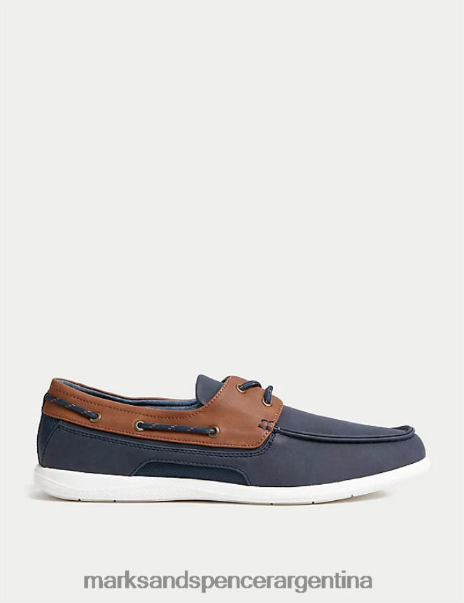 Marks & Spencer hombres zapatos náuticos con cordones calzado Armada 46VL6464
