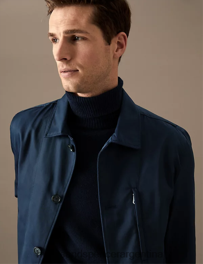 Marks & Spencer hombres Chaqueta utilitaria de mezcla de algodón con ropa de tormenta ropa azul marino oscuro 46VL5490