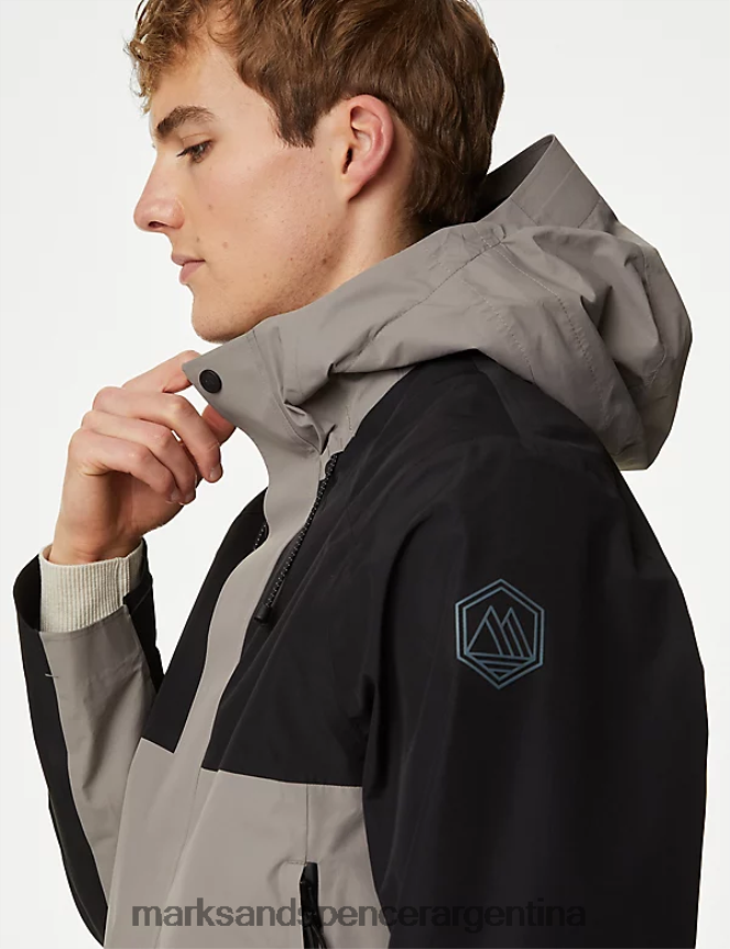 Marks & Spencer hombres anorak impermeable con capucha ropa mezcla gris 46VL6112