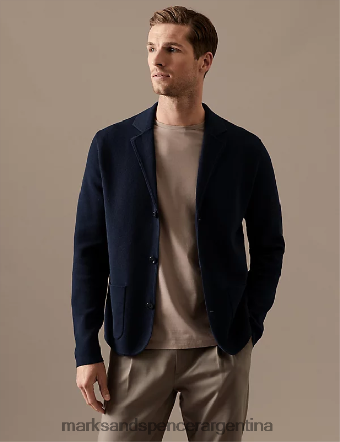 Marks & Spencer hombres blazer de punto en mezcla de modal y algodón ropa Armada 46VL4772