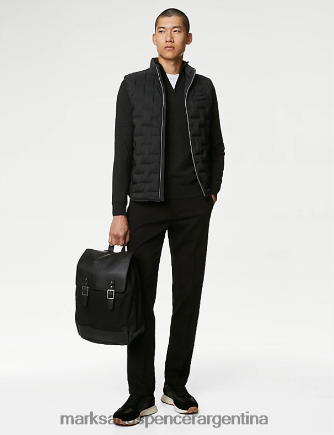 Marks & Spencer hombres chaleco acolchado de plumas y plumón con ropa impermeable ropa negro 46VL5520