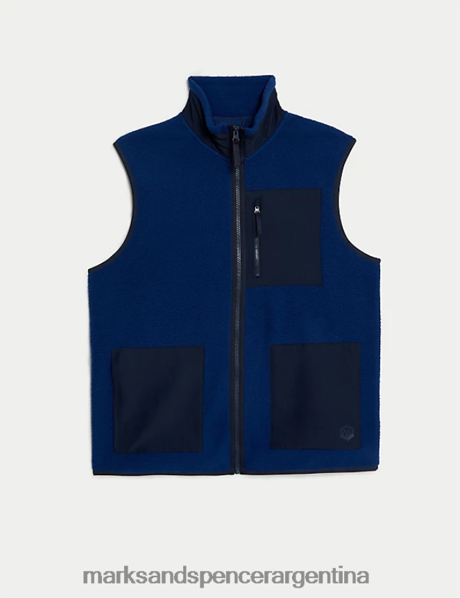 Marks & Spencer hombres chaleco polar con cremallera ropa azul oscuro 46VL5284