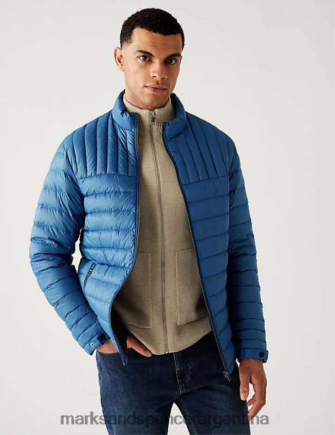 Marks & Spencer hombres chaqueta acolchada de plumas y plumón ropa fuerza aérea ligera 46VL7476
