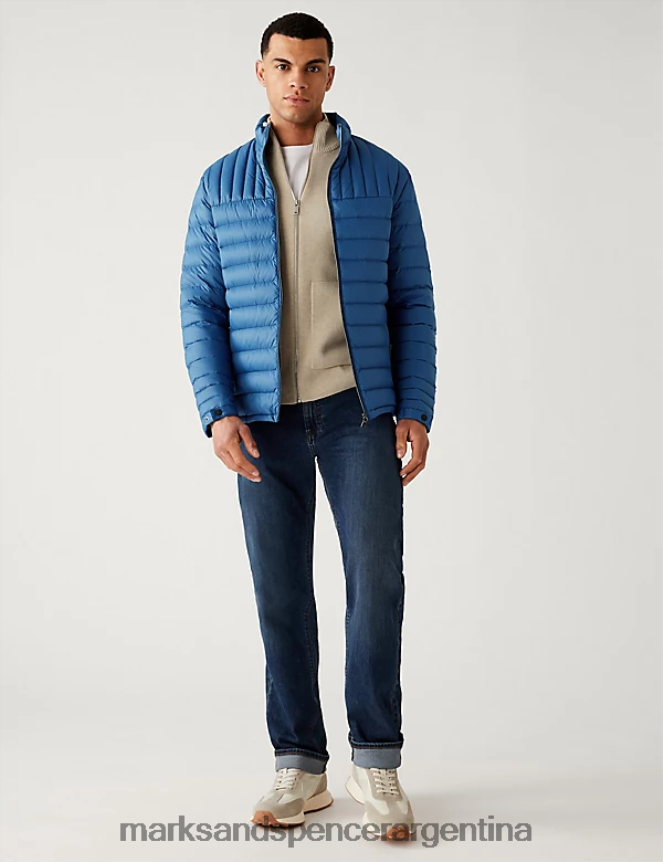 Marks & Spencer hombres chaqueta acolchada de plumas y plumón ropa fuerza aérea ligera 46VL7476