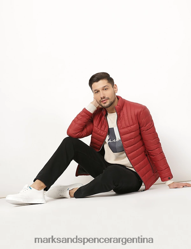 Marks & Spencer hombres chaqueta acolchada de plumas y plumón ropa ladrillo 46VL7474
