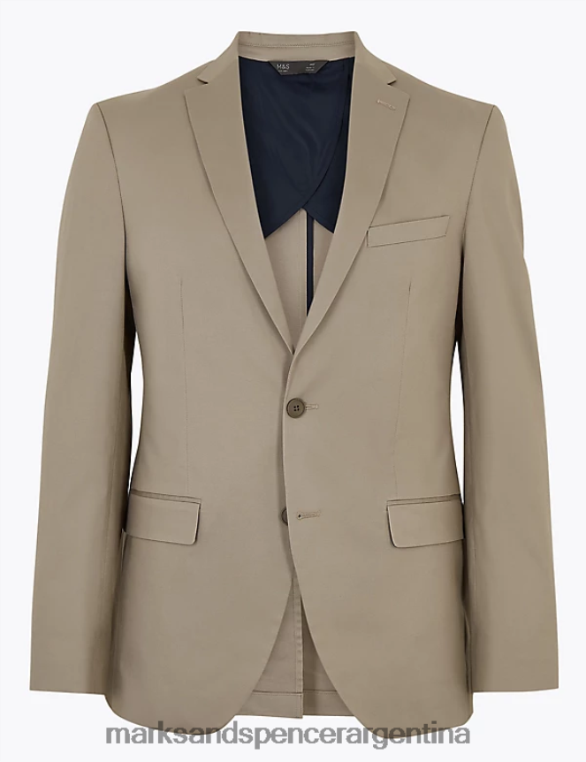 Marks & Spencer hombres chaqueta ajustada de algodón ropa neutral 46VL7128
