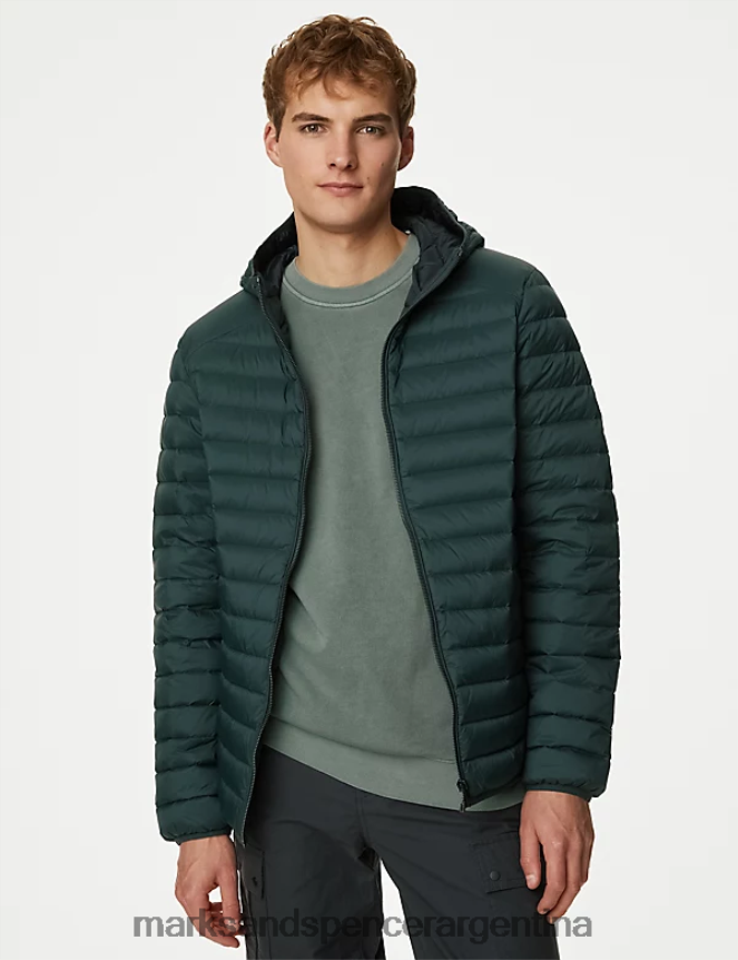 Marks & Spencer hombres chaqueta de plumas y plumón con ropa de tormenta ropa botella verde 46VL5432