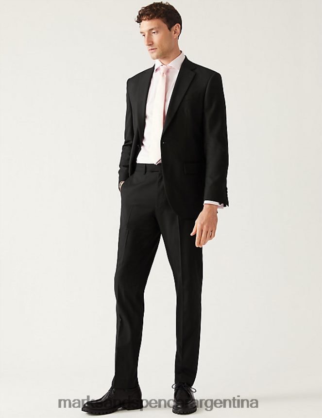 Marks & Spencer hombres chaqueta de traje elástica de corte regular ropa negro 46VL5984