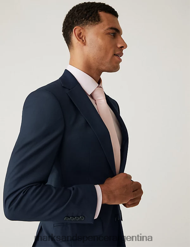 Marks & Spencer hombres chaqueta de traje elástica de corte slim ropa Armada 46VL5414