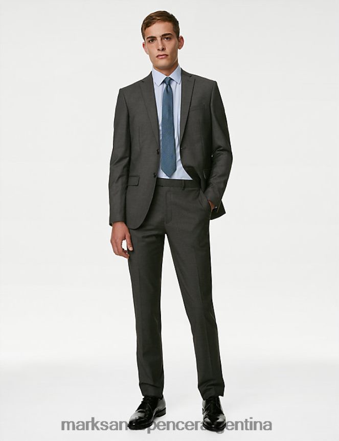 Marks & Spencer hombres chaqueta de traje elástica de corte slim ropa carbón 46VL5012