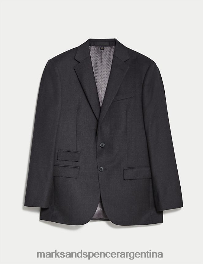 Marks & Spencer hombres chaqueta de traje regular fit rica en lana ropa carbón 46VL6346