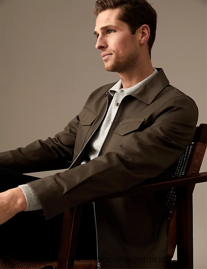 Marks & Spencer hombres chaqueta harrington de puro algodón ropa lunar 46VL5480