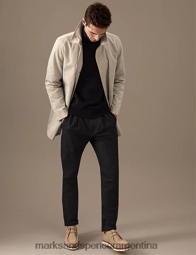 Marks & Spencer hombres mac de algodón rico con ropa de tormenta ropa piedra 46VL6258