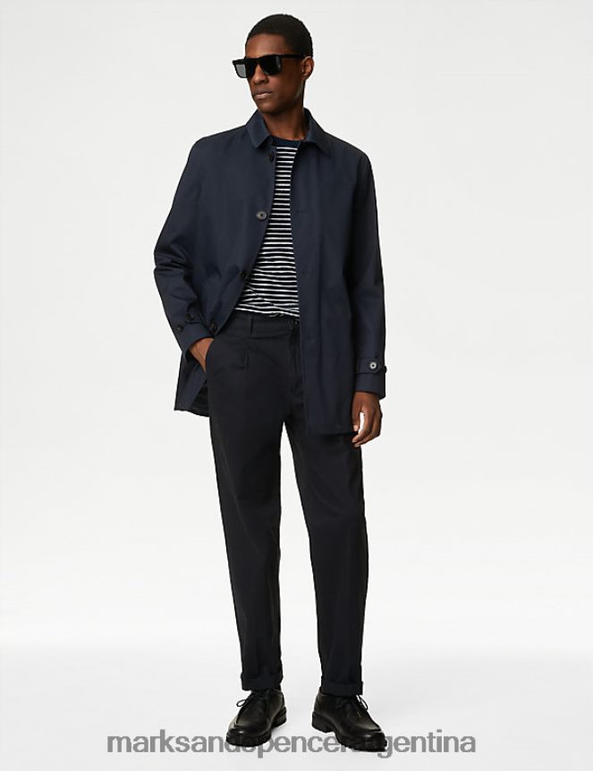 Marks & Spencer hombres mac de mezcla de algodón con ropa de tormenta ropa Armada 46VL5446