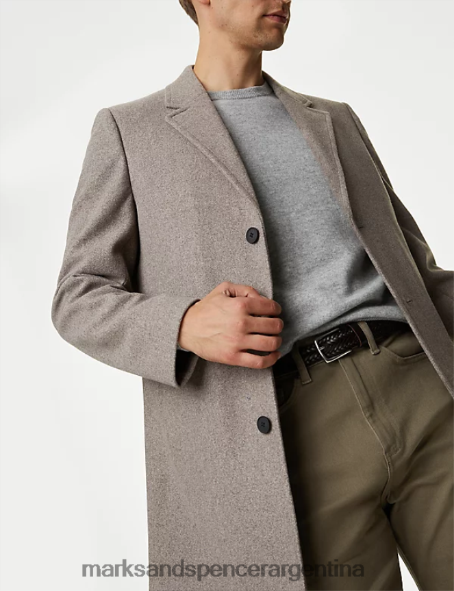Marks & Spencer hombres reverenciar abrigo ropa avena 46VL5216