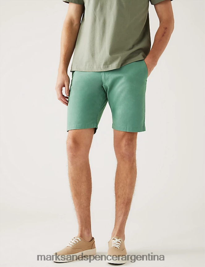 Marks & Spencer hombres pantalones cortos chinos elásticos ropa hoja 46VL6120