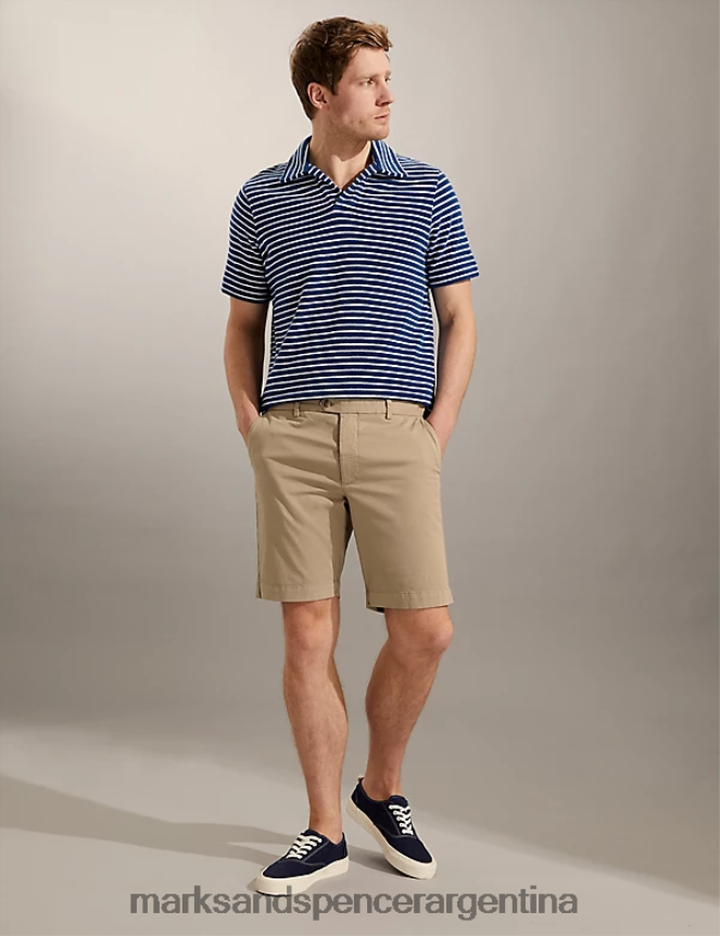 Marks & Spencer hombres pantalones cortos chinos elásticos ropa piedra 46VL6448
