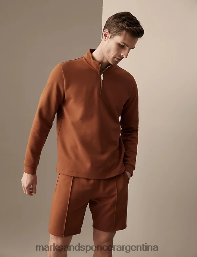 Marks & Spencer hombres pantalones cortos de jersey ropa bronceado cobrizo 46VL5586