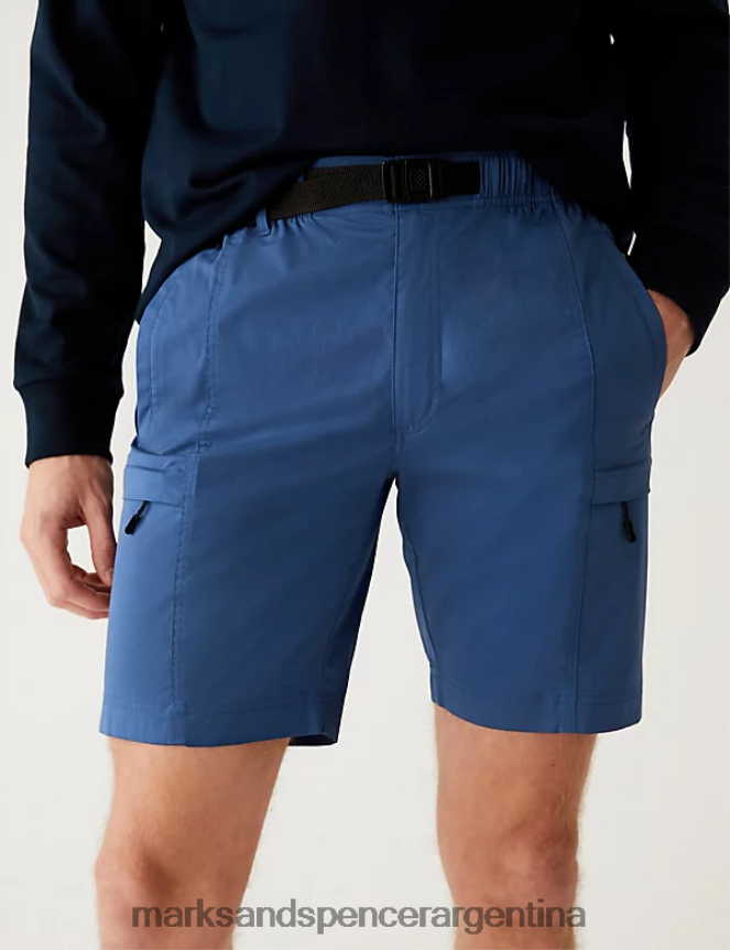 Marks & Spencer hombres pantalones cortos de trekking con cinturón y ropa de tormenta ropa azul 46VL5400