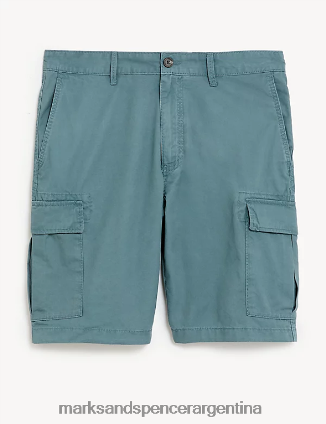 Marks & Spencer hombres shorts cargo de puro algodón ropa fuerza aérea azul 46VL5702