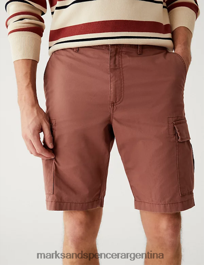 Marks & Spencer hombres shorts cargo de puro algodón ropa ladrillo 46VL5698