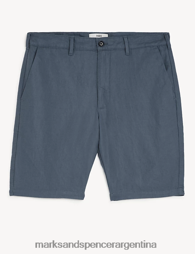 Marks & Spencer hombres shorts chinos en mezcla de lino ropa carbón 46VL5584