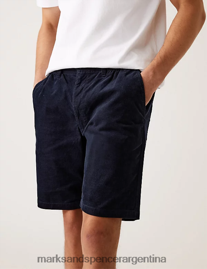 Marks & Spencer hombres shorts de pana de puro algodón con cintura elástica ropa Armada 46VL5762