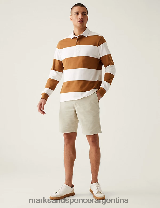 Marks & Spencer hombres shorts de pana de puro algodón con cintura elástica ropa crudo 46VL6134