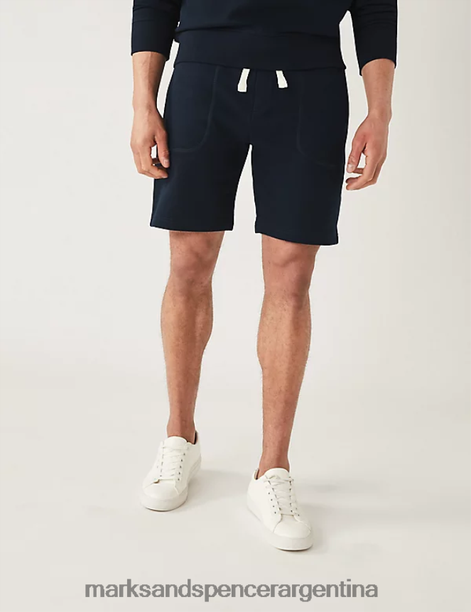 Marks & Spencer hombres shorts de punto con cordones ropa azul marino oscuro 46VL5116