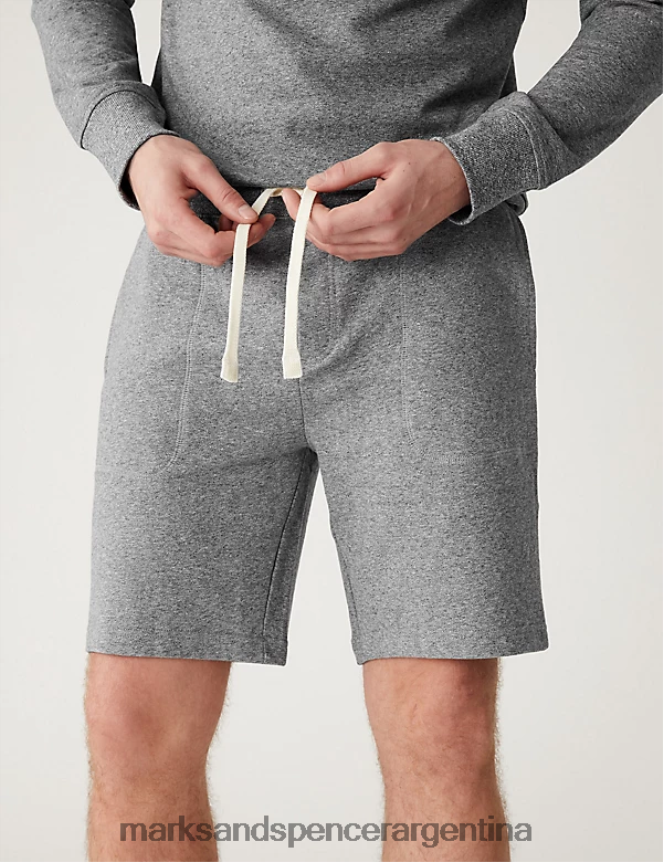 Marks & Spencer hombres shorts de punto con cordones ropa marga gris 46VL5114