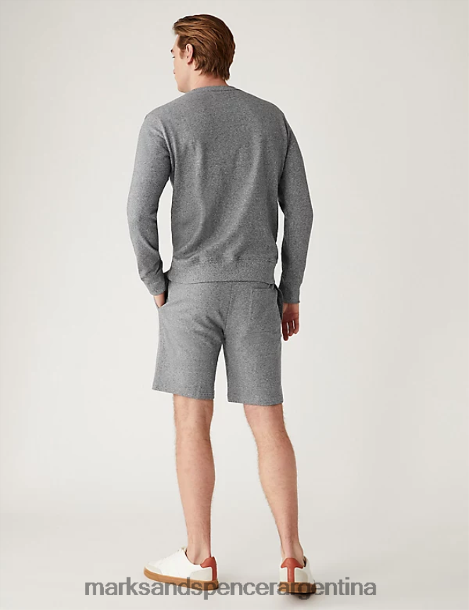 Marks & Spencer hombres shorts de punto con cordones ropa marga gris 46VL5114