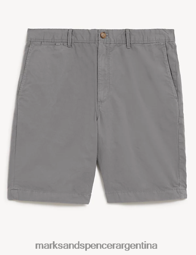 Marks & Spencer hombres shorts de puro algodón con cintura semielástica ropa gris 46VL6800