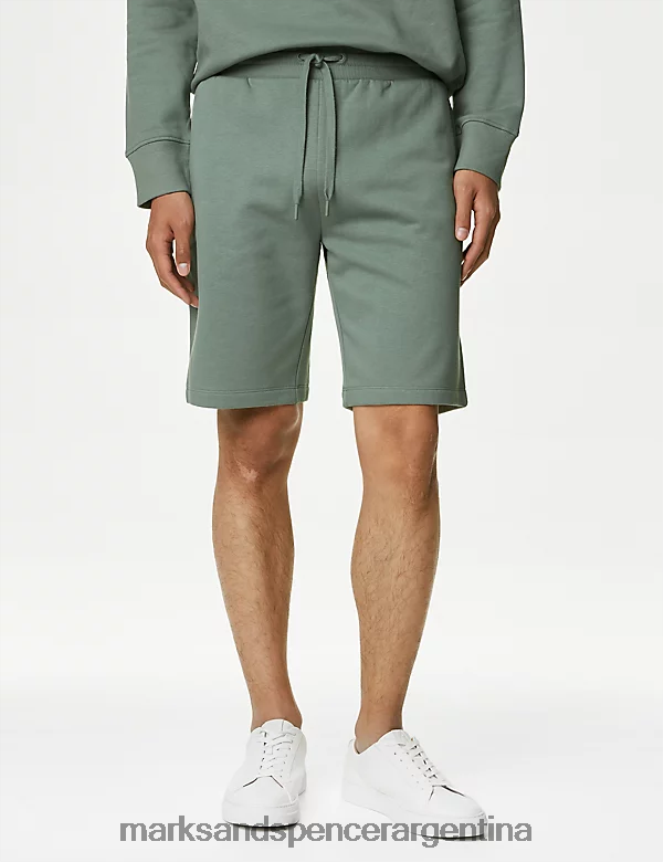 Marks & Spencer hombres shorts oversize de punto rico en algodón ropa sabio 46VL4798