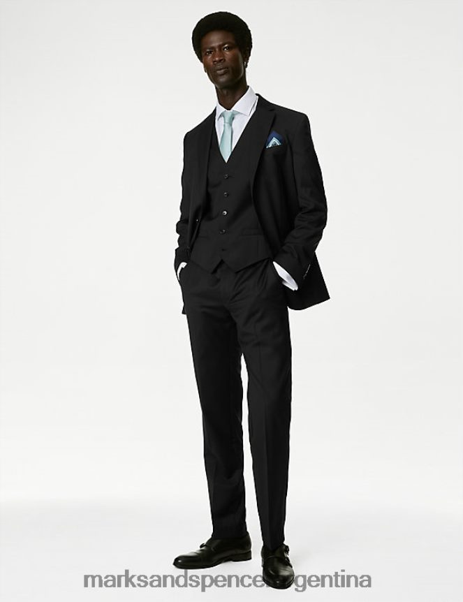 Marks & Spencer hombres chaleco de pura lana ropa negro 46VL6030