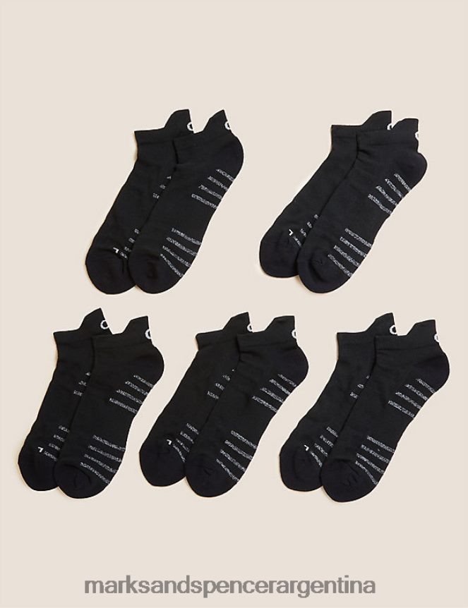 Marks & Spencer hombres Paquete de 5 botines para entrenador Freshfeet. ropa negro 46VL5642
