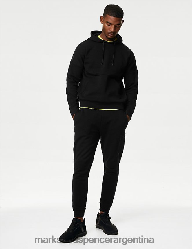 Marks & Spencer hombres joggers deportivos con puños y bolsillo con cremallera ropa negro 46VL6610