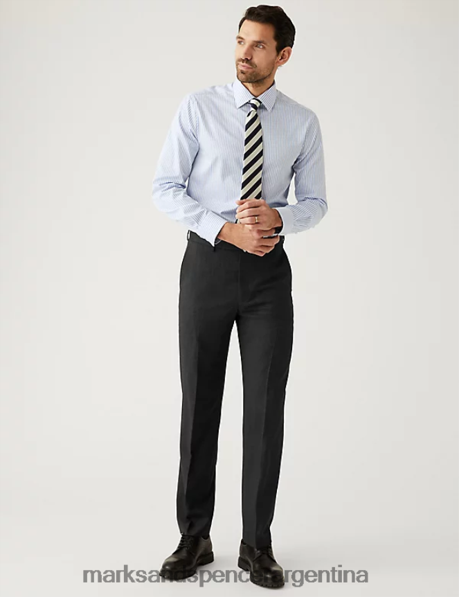 Marks & Spencer hombres Pantalón de traje regular fit de pura lana ropa carbón 46VL6410