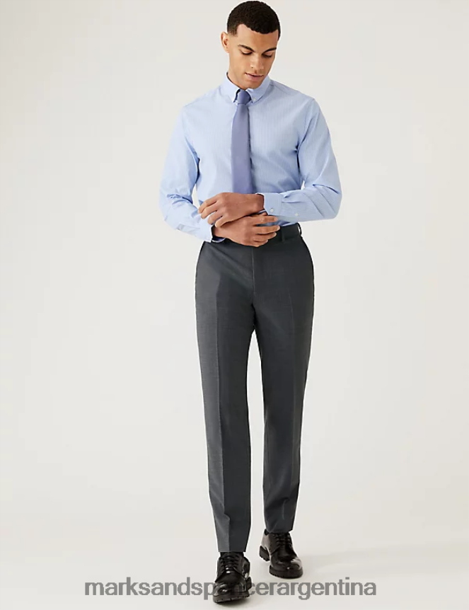 Marks & Spencer hombres lo último en pantalones de traje a medida ropa gris claro 46VL6320
