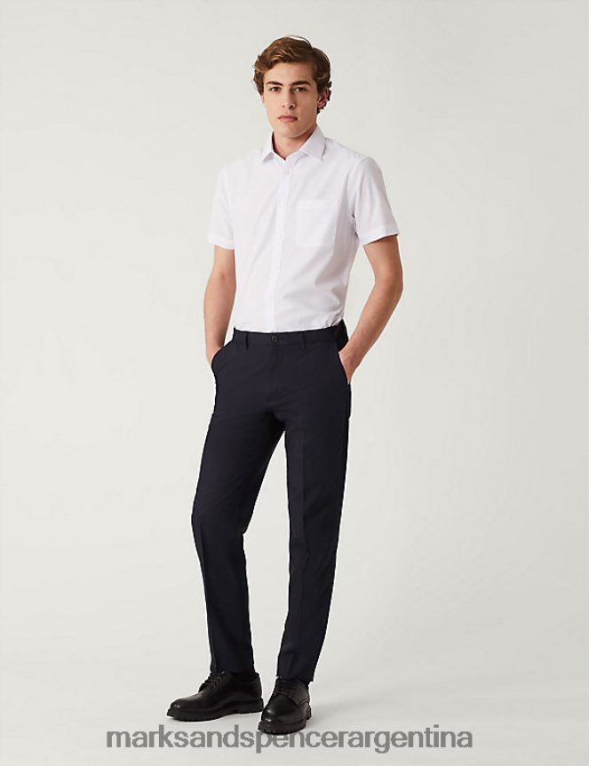 Marks & Spencer hombres pantalón ajustado con cintura activa ropa Armada 46VL5150