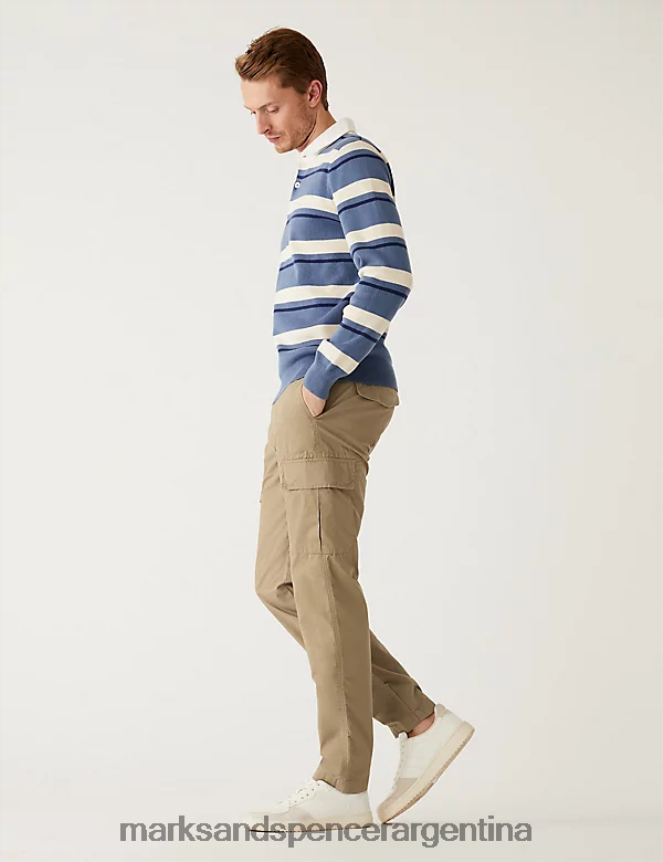 Marks & Spencer hombres pantalones cargo ligeros con corte tapered ropa topacio 46VL5172